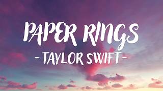 Taylor Swift  Paper Rings Lyric Video [upl. by Winnick342]