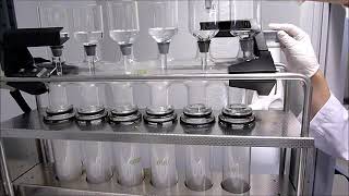 Kjeldahl  Addition of hydrogen peroxide into capillary funnels during digestion [upl. by Dyol]