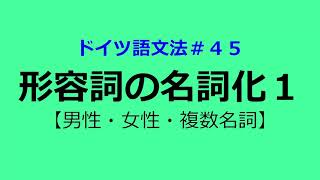 【ドイツ語文法４５】形容詞の名詞化１ [upl. by Sukcirdor]