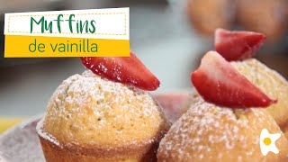 MUFFINS DE VAINILLA  Recetas Huevos Kikes [upl. by Irakuy]