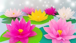 Lotus FlowerHow to make paper flowers tutorialOrigami DIYPaper Craft [upl. by Vitus]