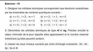 Exercice  10  Atomistique [upl. by Duster838]