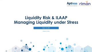 Liquidity Risk amp ILAAP  Managing Liquidity Under Stress [upl. by Dielle40]