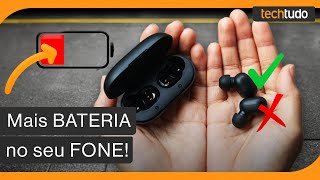 Fone de ouvido Bluetooth descarrega rápido MELHORE A BATERIA [upl. by Yelekreb624]