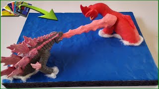 GODZILLA EVOLVED VS RED BLUSTER WITH CLAY  PLASTILINA [upl. by Barber]