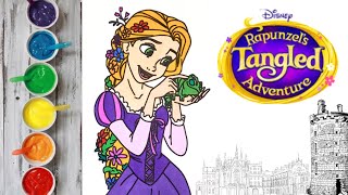 RAPUNZEL from Tangled  Disney Princess Colouring Pages  disney art tangled rapunzel [upl. by Copeland268]