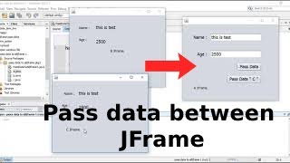 How to transfer data between One JFrame to Another JFrame NetBeans  Java Tutorial [upl. by Airb]