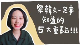 學韓文一定要知道的5大重點！先懂韓文再學韓文💪🏻ㅣ事半功倍的韓文學習 [upl. by Marco]