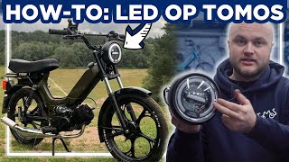 TOMOS BROMMER NAAR LED OMBOUWEN MET ANGEL EYE KOPLAMP [upl. by Nathaniel361]