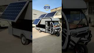 ElectrictricycleRVmotorhomewithSolarPaneloutdoorcampingand glamping RV camping electrictricycle [upl. by Ahsakal]