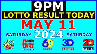 9pm Lotto Result Today May 11 2024 Saturday PCSO [upl. by Ecyaj920]