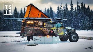 Peaceful Remote Snow Camping In My Jeep Gladiator [upl. by Brozak]