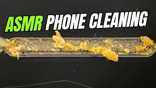 Clogged speaker and very dirty charging port gets cleaned ASMR phone cleaning [upl. by Greysun]