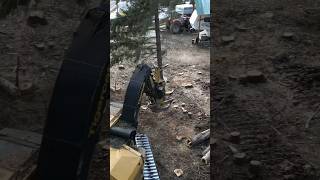 Precision tree falling near a home work heavyequipment machinery tigercat logging [upl. by Efthim377]