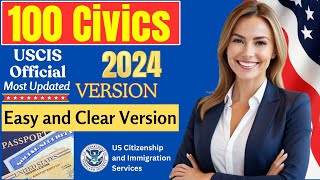 NEW 100 Civics Questions and Answers One amp Easy Answers for US Citizenship Interview 2024 [upl. by Camile]