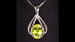 14K White Gold Oval Sphene Pendant 277 Carats [upl. by Nirre]