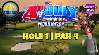 Master QR Hole 1  Par 4 EAGLE  4th of July Tournament Golf Clash Guide [upl. by Notsae]