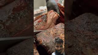 Beef BBQ cutting brisket steak smoked food bbq howtoearnmoneyonline [upl. by Elleinwad]