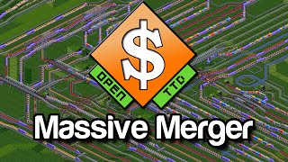 OpenTTD Building a Massive Train Merger [upl. by Nevak]