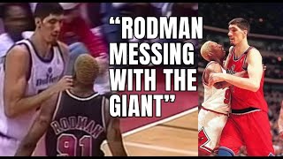 Dennis Rodman vs 7 Foot 7 Gheorghe Muresan [upl. by Ruyle]