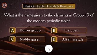 Chemistry GK  Periodic table  Trends  Reactivity  30 MCQs  All Competitive amp Entry Level Exams [upl. by Lynnette5]