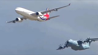 Airbus A330 and Aircraft A400M fly show [upl. by Timothy]