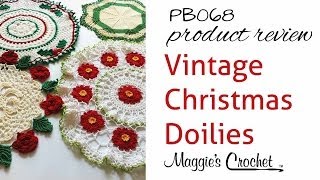 Vintage Christmas Doilies Crochet Pattern Product Review PB068 [upl. by Ennayhs]