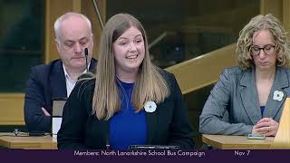 Members Business North Lanarkshire School Bus Campaign  7 November 2024 [upl. by Muffin]