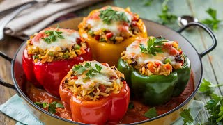 The Crazy Simple Way to Make STUFFED PEPPERS in 3 Minutes [upl. by Nevarc]