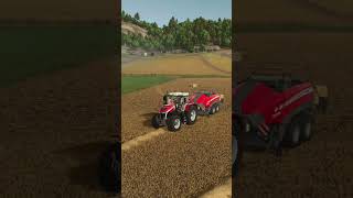 🟢 MASSEY STRAW PRESSING SET  🟢 farmingsimulator25 fs25 farming ls25 farmingsimulator [upl. by Anaid]