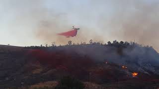 Plane drops retardant on Liberty Fire in Murrieta [upl. by Boeke]