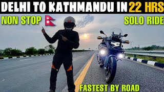 DELHI TO KATHMANDU NEPAL IN JUST 22 HRS IN HEAVY RAIN 🔥  I MADE RECORD  FIRST INTERNATIONAL RIDE [upl. by Selec199]