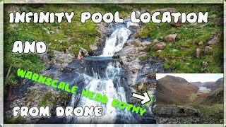 Buttermere Infinity pool location parkingWarnscale beck Bothy drone videowild cold swimming water [upl. by Avera861]