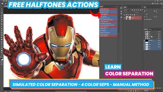 Simulated Process Color Separation in Adobe Photoshop  Manual Method [upl. by Ariamo]