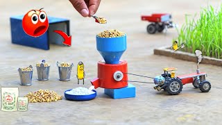 Tractor making flour mill A to Z process science projectdiy tractor home made atta chaki [upl. by Eatnahc]