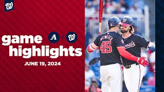 Dbacks vs Nationals Game Highlights 61924  MLB Highlights [upl. by Ginnie]