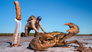 30 DÍAS A SOLAS y SOBREVIVIENDO de la Tierra – CAPTURANDO Y COCINANDO UN CANGREJO GIGANTE  DÍA 1 [upl. by Moriah]