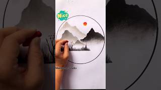 Mountain Scenario ✍️⛰️ art satisfying youtubeshorts shorts [upl. by Desirae]