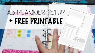 A5 DaytimerFilofax Planner Setup  Free Printable [upl. by Nennarb]