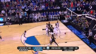 Wichita State vs Kansas Ron Baker 3pointer [upl. by Adar163]