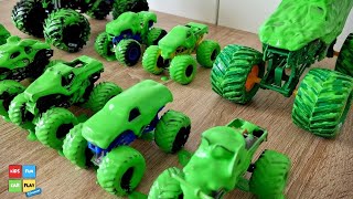 Big Monster Trucks Reveal For Kids  Grave Digger Earth Shaker [upl. by Nnaes]