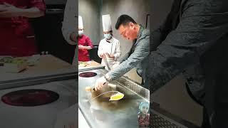 teppanyaki chef food foodie cooking subscribe shorts [upl. by Larret]