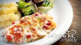 Milanesa de pollo napolitana recetas con pechugas de pollo [upl. by Eada462]