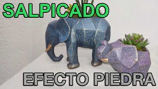 Técnica de SALPICADO EFECTO PIEDRA o GRANITO en CERÁMICA  Tutorial  Decorando con Yaz [upl. by Eceinehs50]