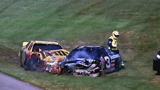 Dale Earnhardts fatal crash  Daytona [upl. by Nnaeiluj]