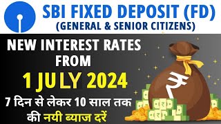 SBI Fixed deposit FD new interest rates 2024  Best Bank FD interest rates 2024 [upl. by Nothgiel15]