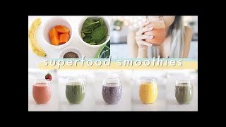 5 Easy Superfood Smoothies  Healthy Breakfast Ideas [upl. by Eelatsyrc12]