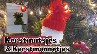 DIY kerstcadeautjes en kerstdecoratie maken  Kerstmutsjes en kerstmannetjes  Deel 1 [upl. by Leavitt63]