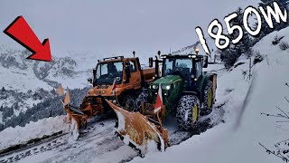 ❄️Schneeräumung❄️ auf über 1800m Seehöhe Schafft es der Hirscherdbewegungendaum [upl. by Ahseral]