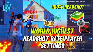 Bluestacks 5 New Best Headshot Settings Regedit ⚙️ HUD  keymapping  Sensitivity Free Fire [upl. by Milore861]